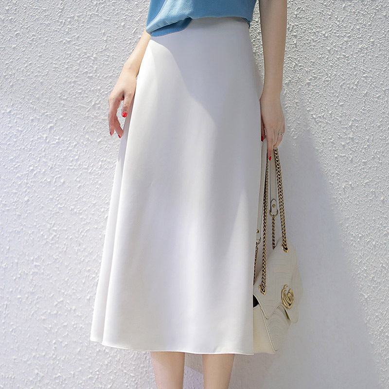 Versatile Slim Commuter Simple Style Mid-length Skirt