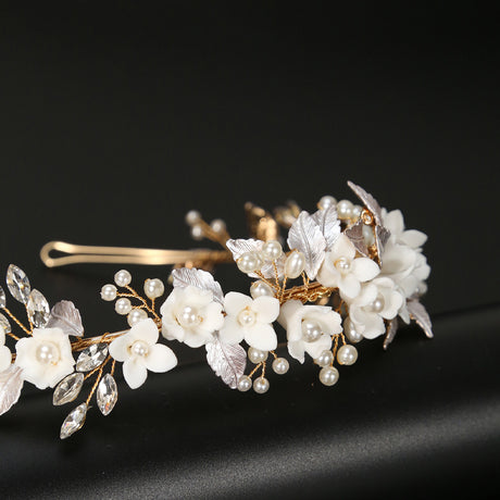 Ceramic Flower Bride Wedding Hair Accessories