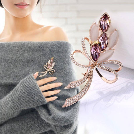 Anti-emptied Safety Pin High-end Luxury Crystal Brooch