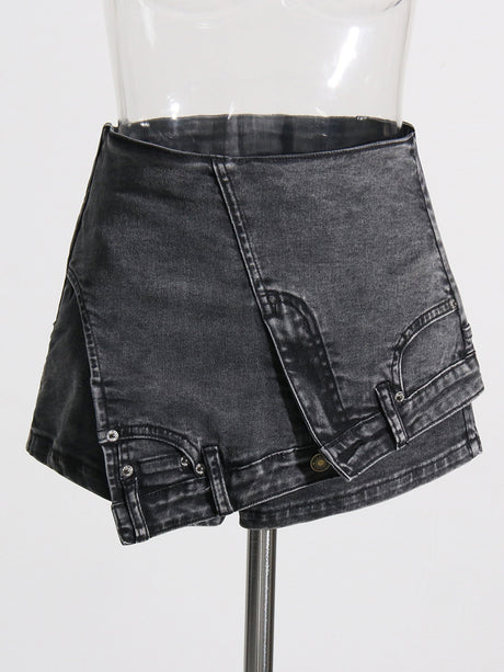 Personalized Women's Denim Stitching Shorts