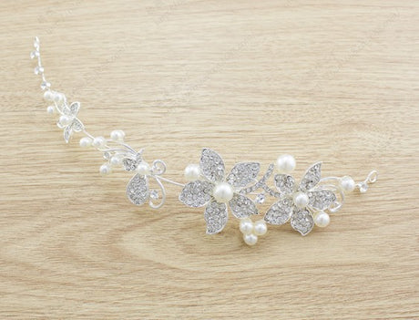 Butterfly Bridal Jewelry Set Chain Pearl Jewelry Three Piece Bridal Soft Chain Headdress Bridal Jewelry Set