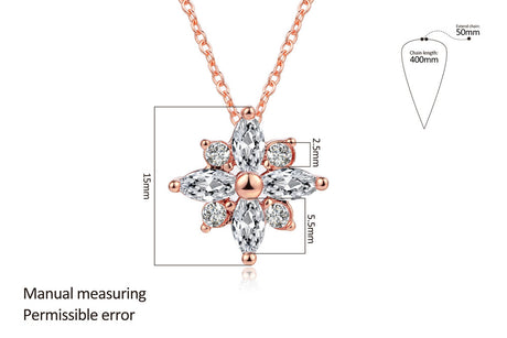 Zircon Flower Pendant Necklace