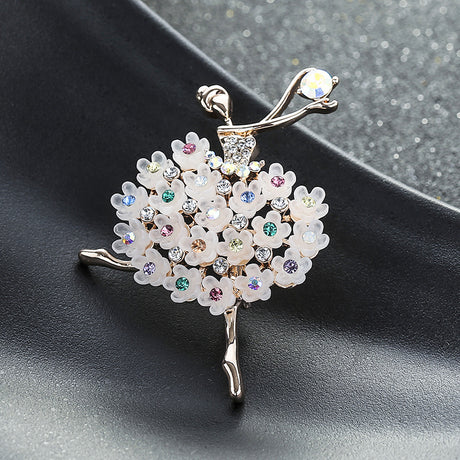Brooch Resin Flower Fashion Corsage Alloy Diamond