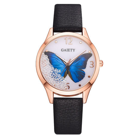 Gaiety Brand Women Watches Luxury Removable Rhinestone Butterfly Watches Ladies Leather Dress Ladies Wrist Watches Female Clock