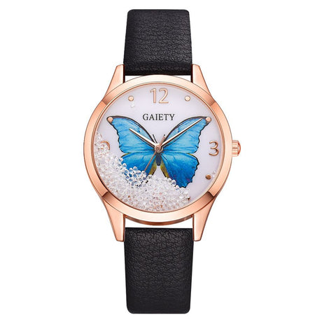 Gaiety Brand Women Watches Luxury Removable Rhinestone Butterfly Watches Ladies Leather Dress Ladies Wrist Watches Female Clock