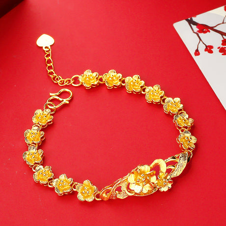 Vietnam Sand Gold Women's Gold-plated Flower Bracelet
