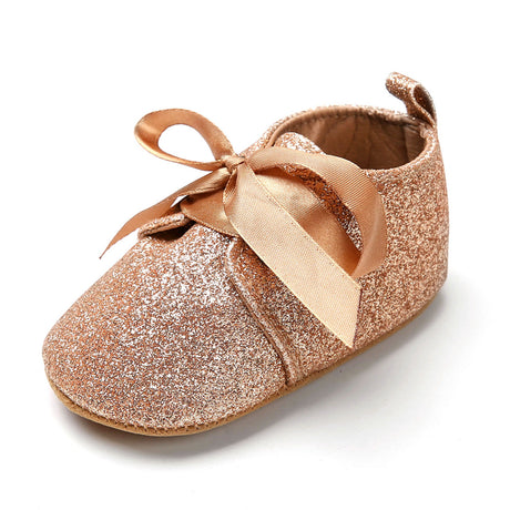 New Glitter Glitter Lace-Up Soft Sole Baby Shoes 0-1 Year Old Soft Sole Baby Toddler Shoes