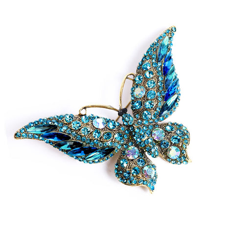 Fashion Animal Crystal Big Butterfly Brooch