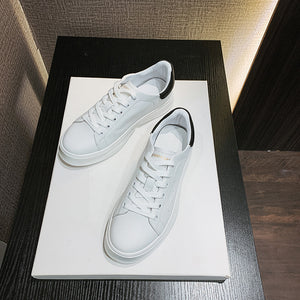 White Sneakers Smile Circle Flat-Platform-Shoes Casual Shoes Spring Genuine-Leather Women