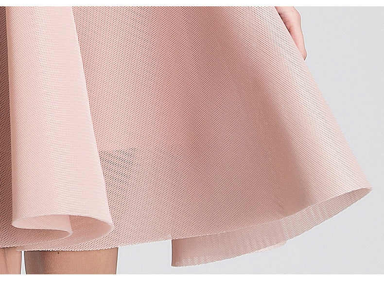 Net Yarn Dress A-line Umbrella Skirt High Waist Tutu Skirt Mini Dress