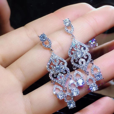 Moissan Diamond Earrings Earrings Burst Into Flames