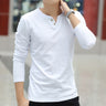 New Long Sleeve Autumn Linen T Shirts Male Casual Men Top