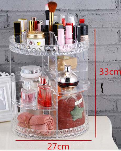 Transparent rotating cosmetic case