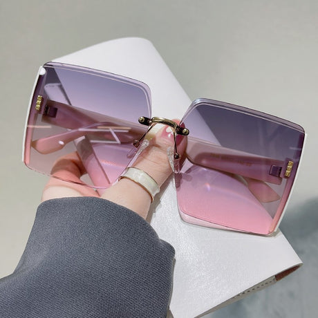 Square Rimless Cut Edge Fashion Sunglasses