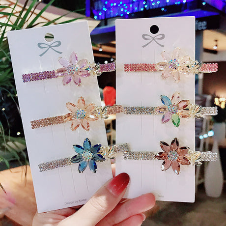 Crystal Alloy Zircon Electroplated Diamond Colored Hairpin