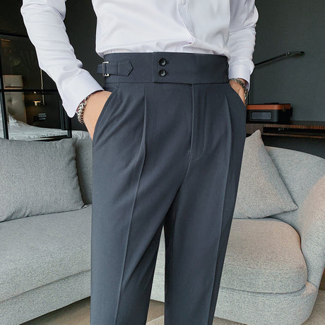 Men's Trousers New Slim Solid Color Small Trousers Straight