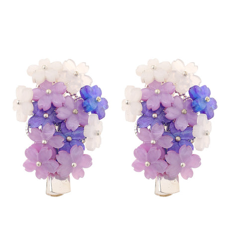 Colorful Flower Hairpin Butterfly Tassel Pair Clip