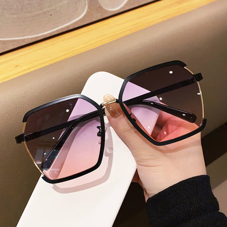 Metal Half Frame Women's Sunglasses Protect Against UV Rays