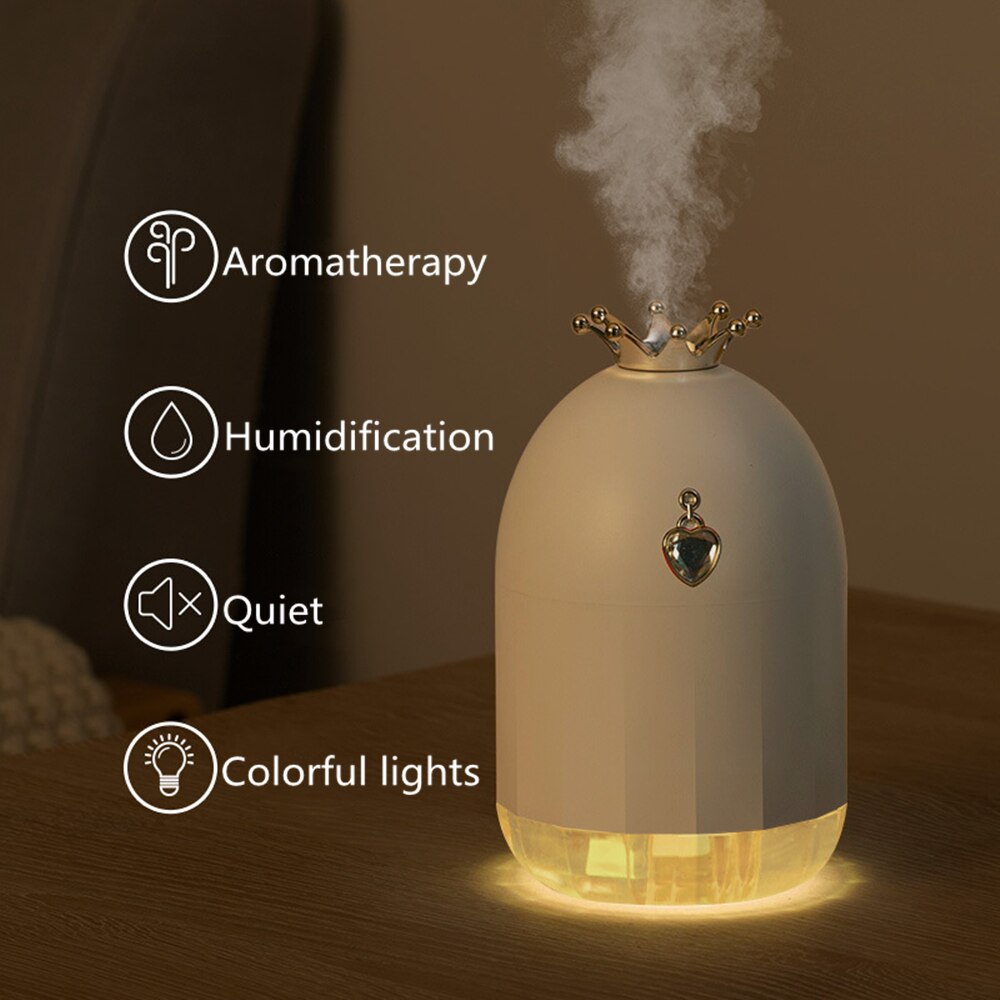 Seven color humidifier, small creative new product, water supplement, crown mute, spray home appliances.