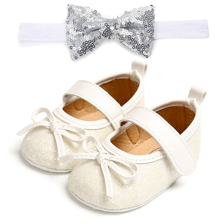 Baby shoes soft sole non-slip toddler shoes 2-piece headband