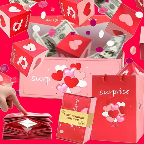 Surprise Box Gift Box Explosion Gift Box Surprise Bounce Box Diy Folding Paper Box Money Box Birthday Christmas Anniversary Gift