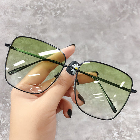 Women's Avocado Green Metal Sunglasses