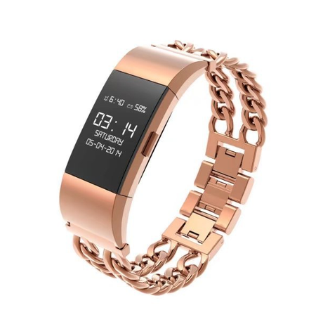 Stainless Steel Double Chain Fitbit Charge 2 Strap