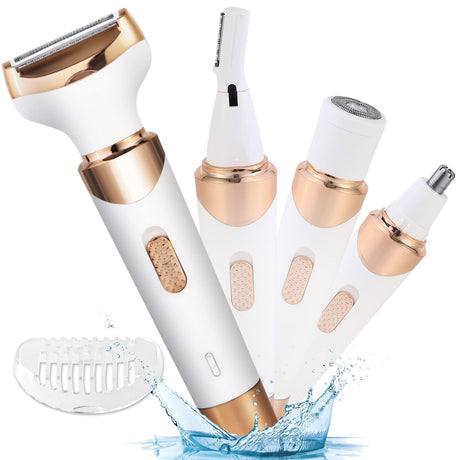 Four-in-one Women's USB Rechargeable Electric Shaver And Eyebrow Trimmer