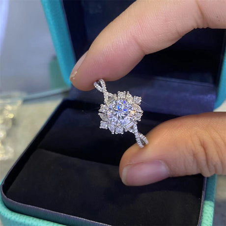 Moissanite Ring For Women 2 Carat D Color White Gold Diamond