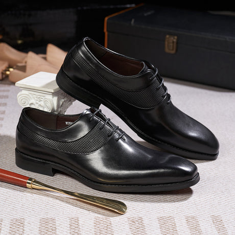 Pointed Toe Business Formal Wear Leather Shoes