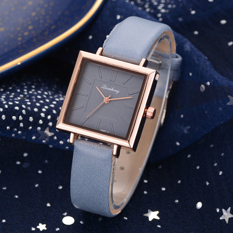 Square Women Bracelet Watch Contracted Leather Crystal WristWatches Women Dress Ladies Quartz Clock