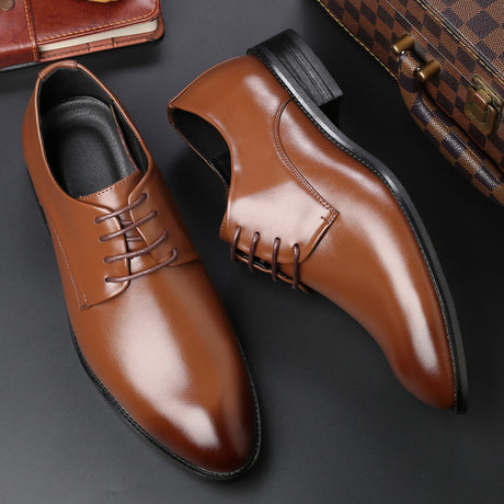 Men's Breathable Leather Shoes Formal Wear Business Shoes Pointed Toe