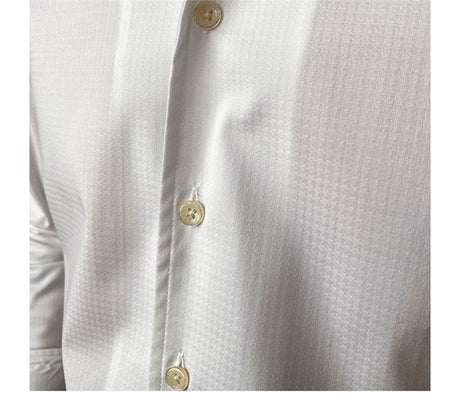 Thin Bamboo Fiber One Piece Collar Slim Long-sleeved Shirt For Men