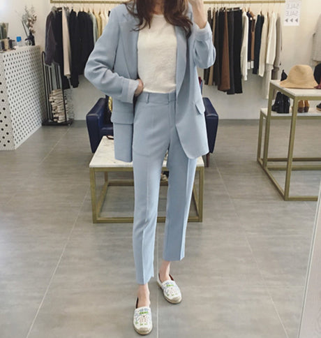 Set Spring And Autumn Korean Casual Interview Small Suit