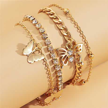 Simple Temperament Agile Butterfly Micro Inlaid Anklet
