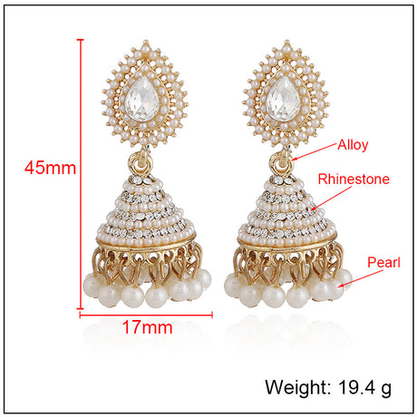 Ethnic Earrings Pearl Pendant Drop Dangle Earrings Fashion Jewelry Gift