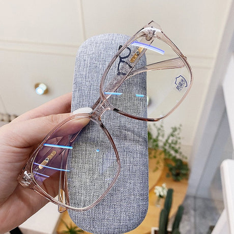 Round Anti-Blue Glasses Female Glasses Frame Plain Mirror