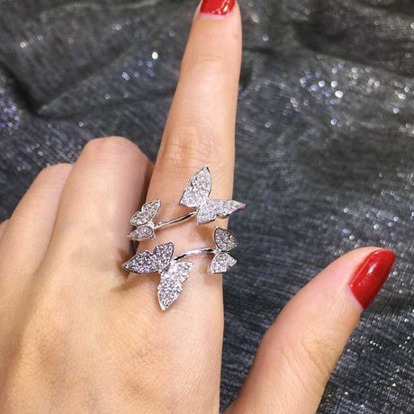 Adjustable butterfly ring