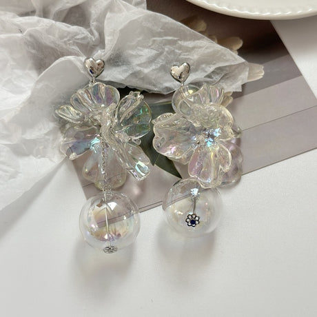 Exaggerated Fashion Flower Crystal Earrings