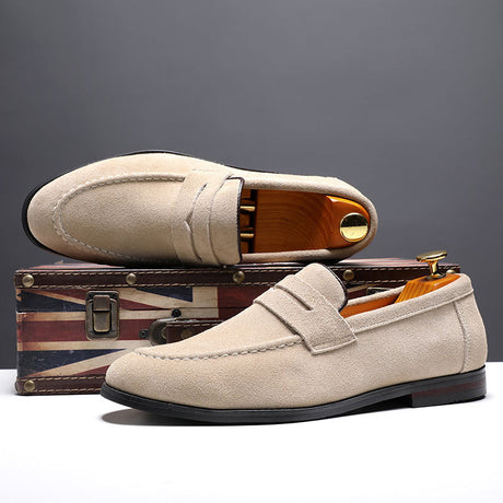 Lazy Shoes Nubuck Leather Men Casual