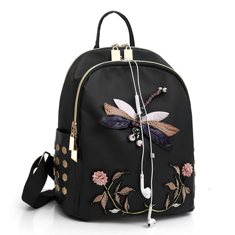 Chinese Style Embroidery Waterproof Large Capacity Ultra-light Japanese And Korean Leisure Travel Backpack