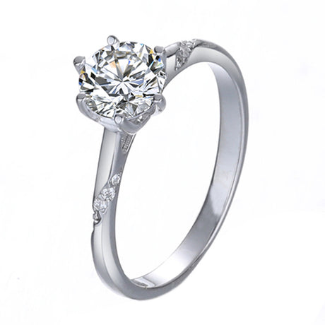 Light Luxury Mozan Diamond One Carat Psychic Six-claw Diamond Ring