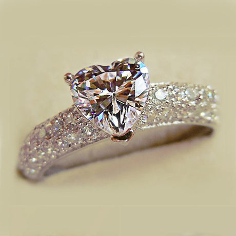 Heart-shaped Ring Zircon Ring Women's Jewelry