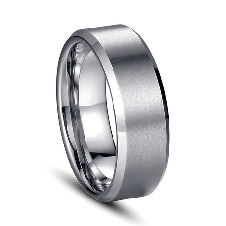 8mm Glossy Simple Stainless Steel Ring Men