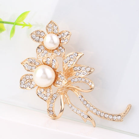 Bow Pearl Brooch For Women
