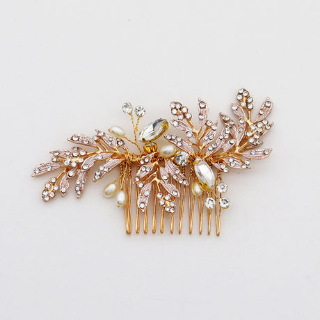 Bridal Jewelry Diamond Leaf Hairpin Retro Headgear