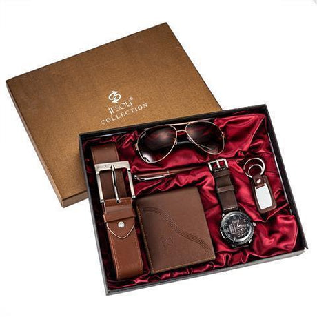 Watch Wallet Sunglasses Belt Gift Box Set For Men