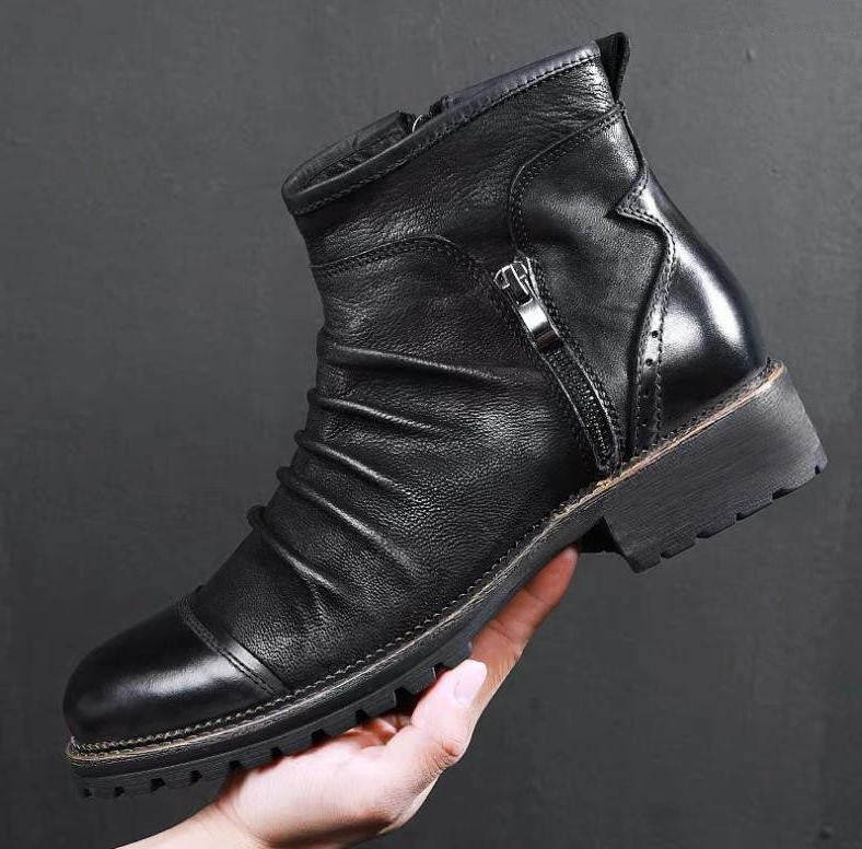 Leather shoes for men cowboy shoes  Martin boots