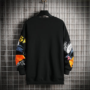 SingleRoad Mens Crewneck Sweatshirt Men 2021 Harajuku Oversized Japanese Streetwear Hip Hop Black Hoodie Men Sweatshirts Hoodies