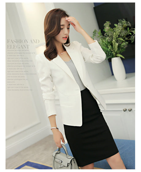 Korean Style  Slim Long-sleeved Suit Jacket For Women